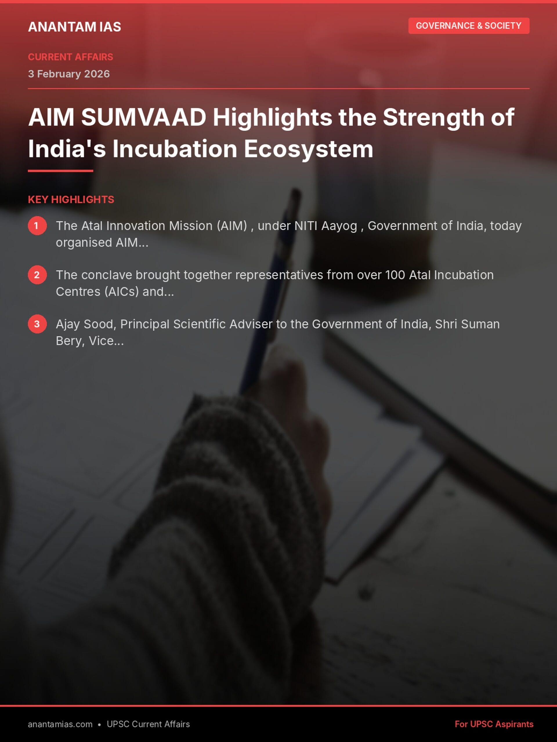 AIM SUMVAAD Highlights the Strength of India's Incubation Ecosystem infographic
