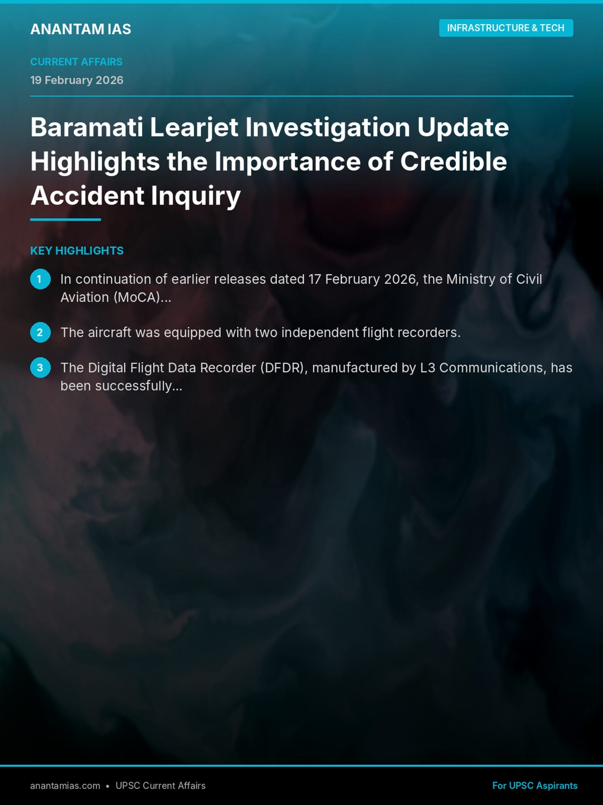 Baramati Learjet Investigation Update Highlights the Importance of Credible Accident Inquiry infographic
