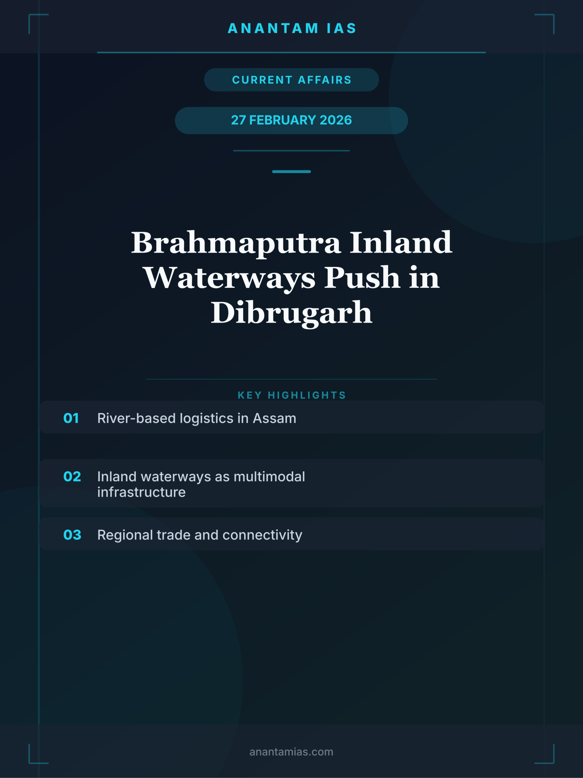 Brahmaputra Inland Waterways Push in Dibrugarh infographic