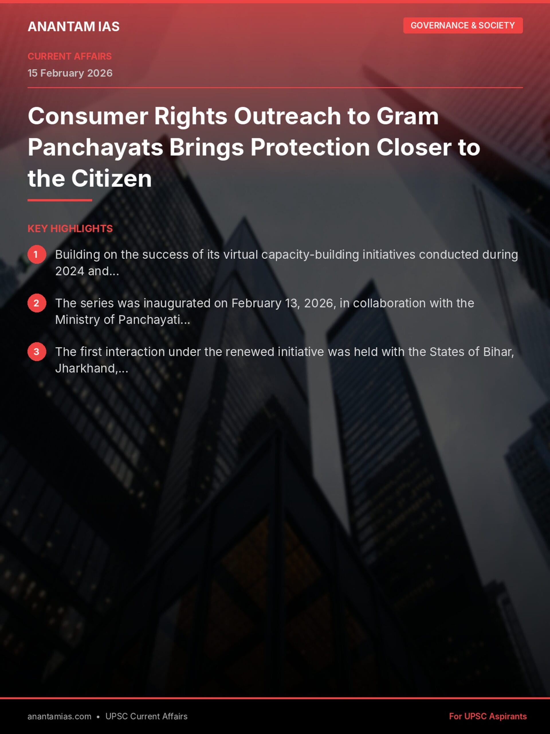 Consumer Rights Outreach to Gram Panchayats Brings Protection Closer to the Citizen infographic