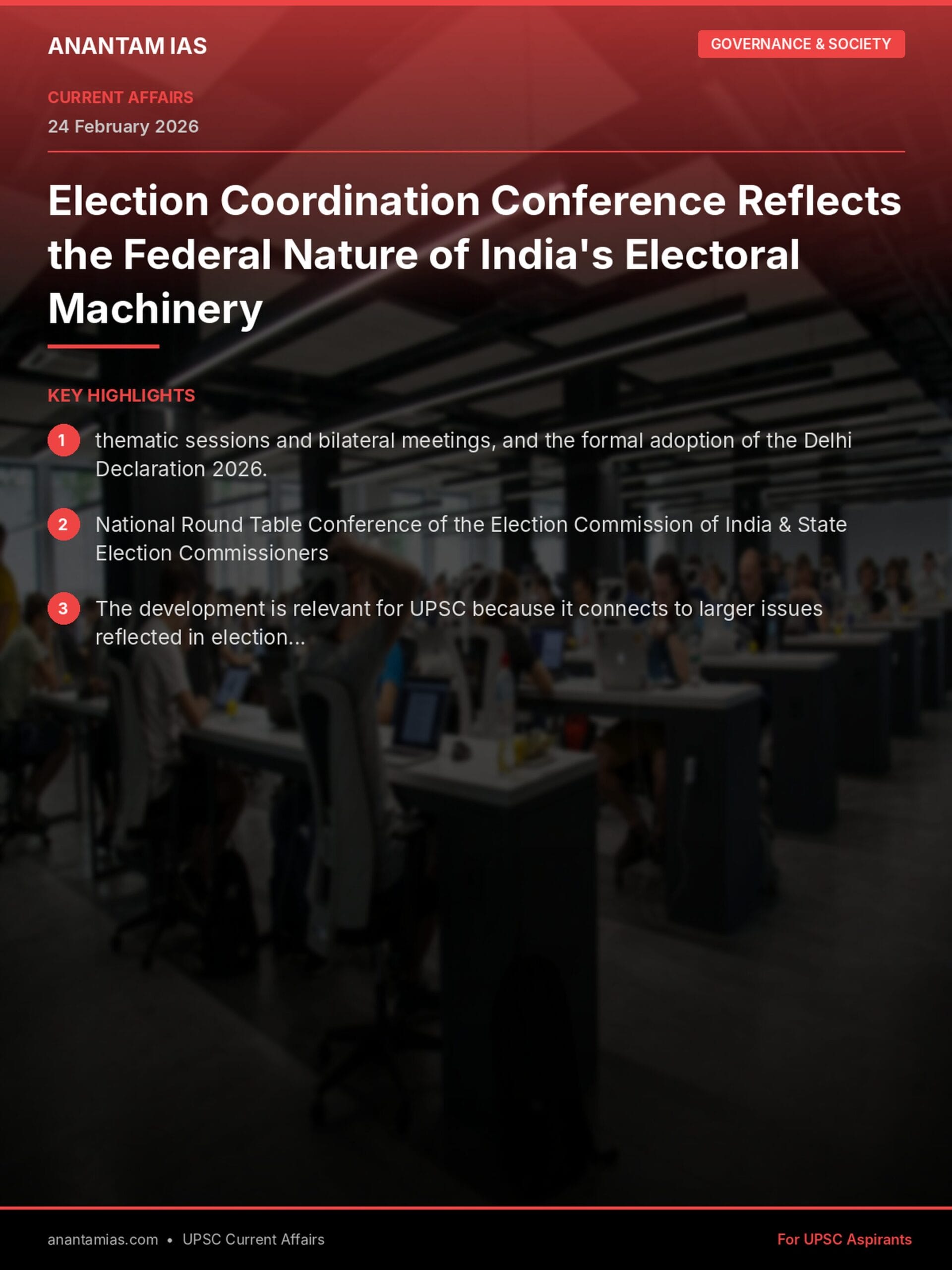 Election Coordination Conference Reflects the Federal Nature of India's Electoral Machinery infographic