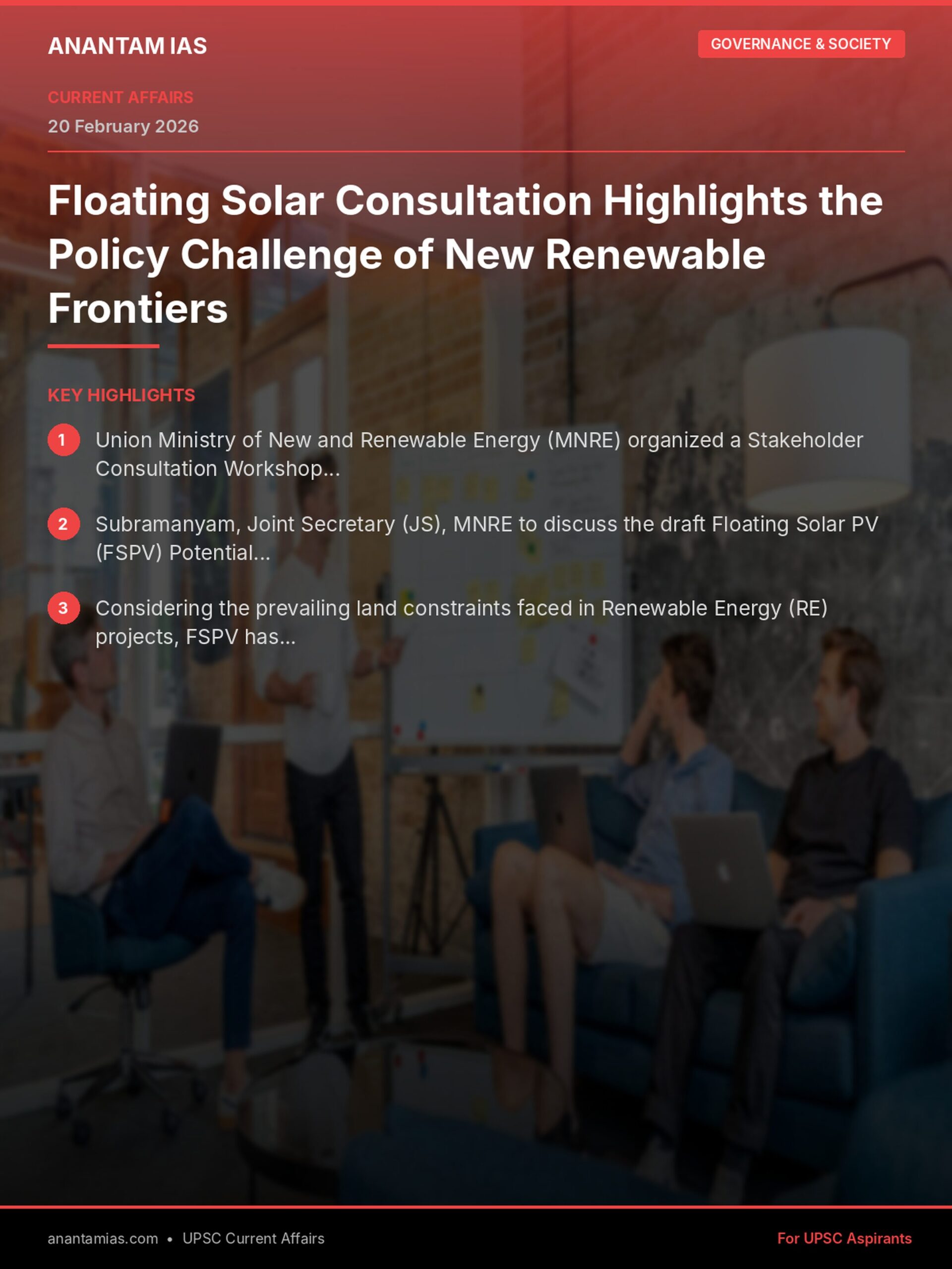 Floating Solar Consultation Highlights the Policy Challenge of New Renewable Frontiers infographic
