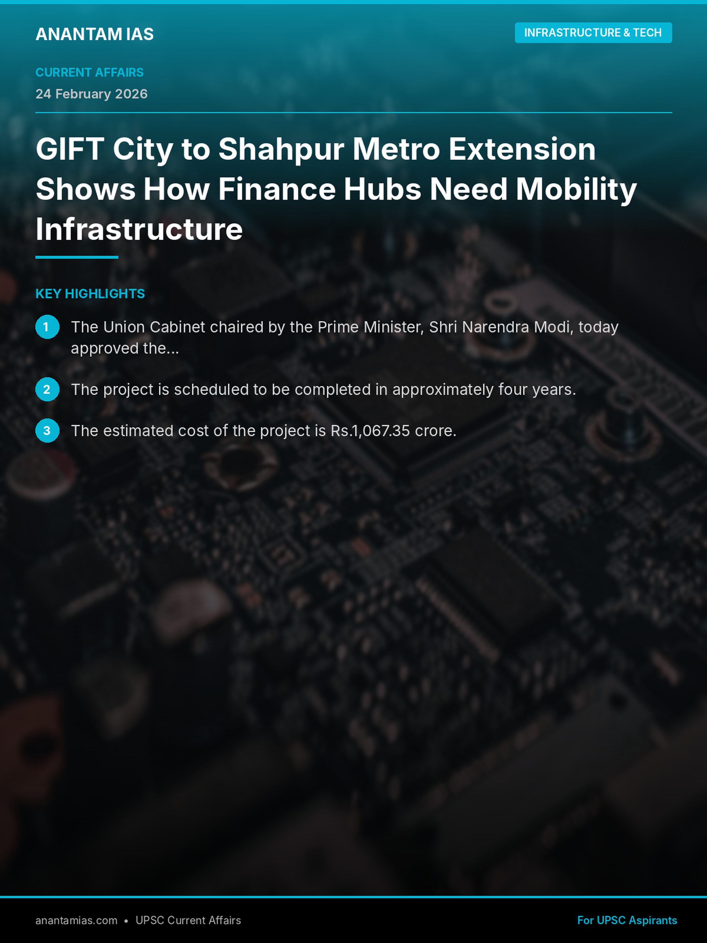 GIFT City to Shahpur Metro Extension Shows How Finance Hubs Need Mobility Infrastructure infographic