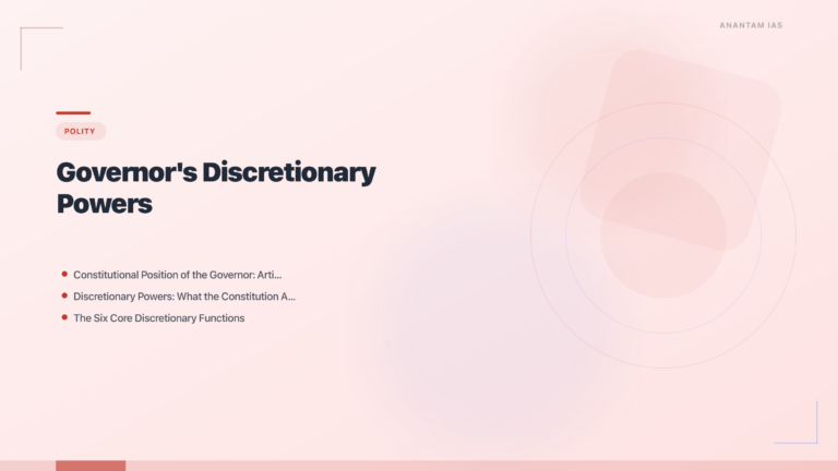 Governor's Discretionary Powers: Controversies, Court Rulings & UPSC Analysis featured image