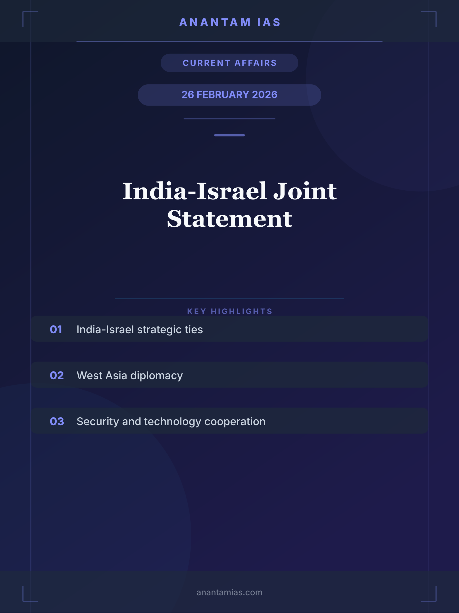 India-Israel Joint Statement infographic