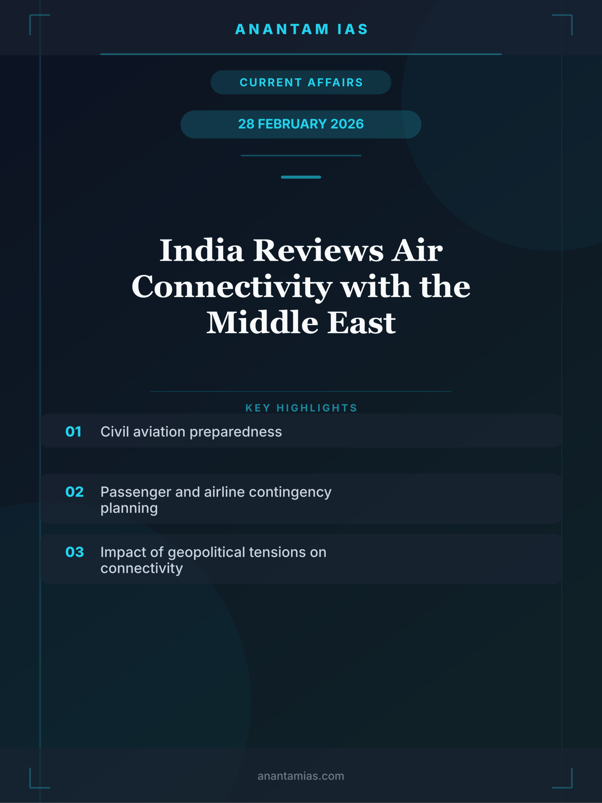 India Reviews Air Connectivity with the Middle East infographic