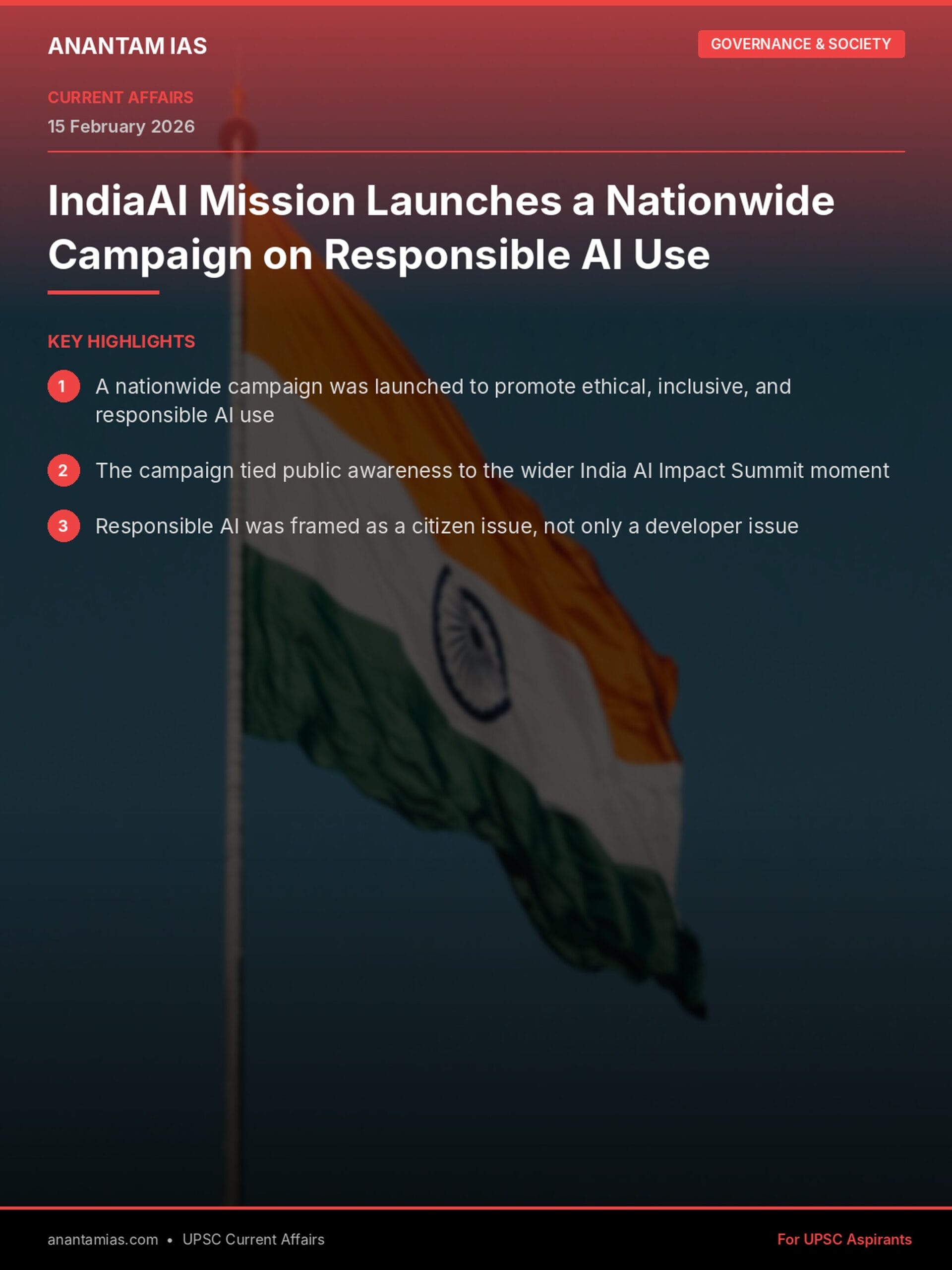 IndiaAI Mission Launches a Nationwide Campaign on Responsible AI Use infographic