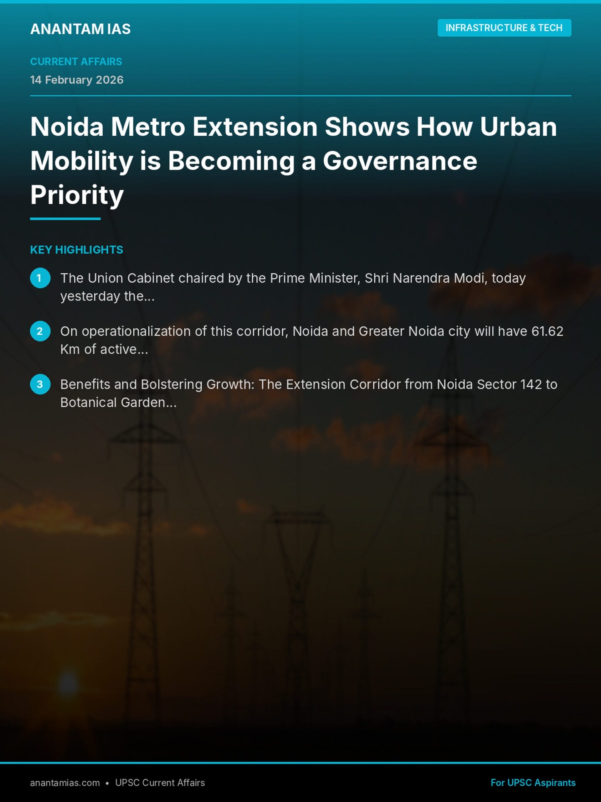 Noida Metro Extension Shows How Urban Mobility is Becoming a Governance Priority infographic