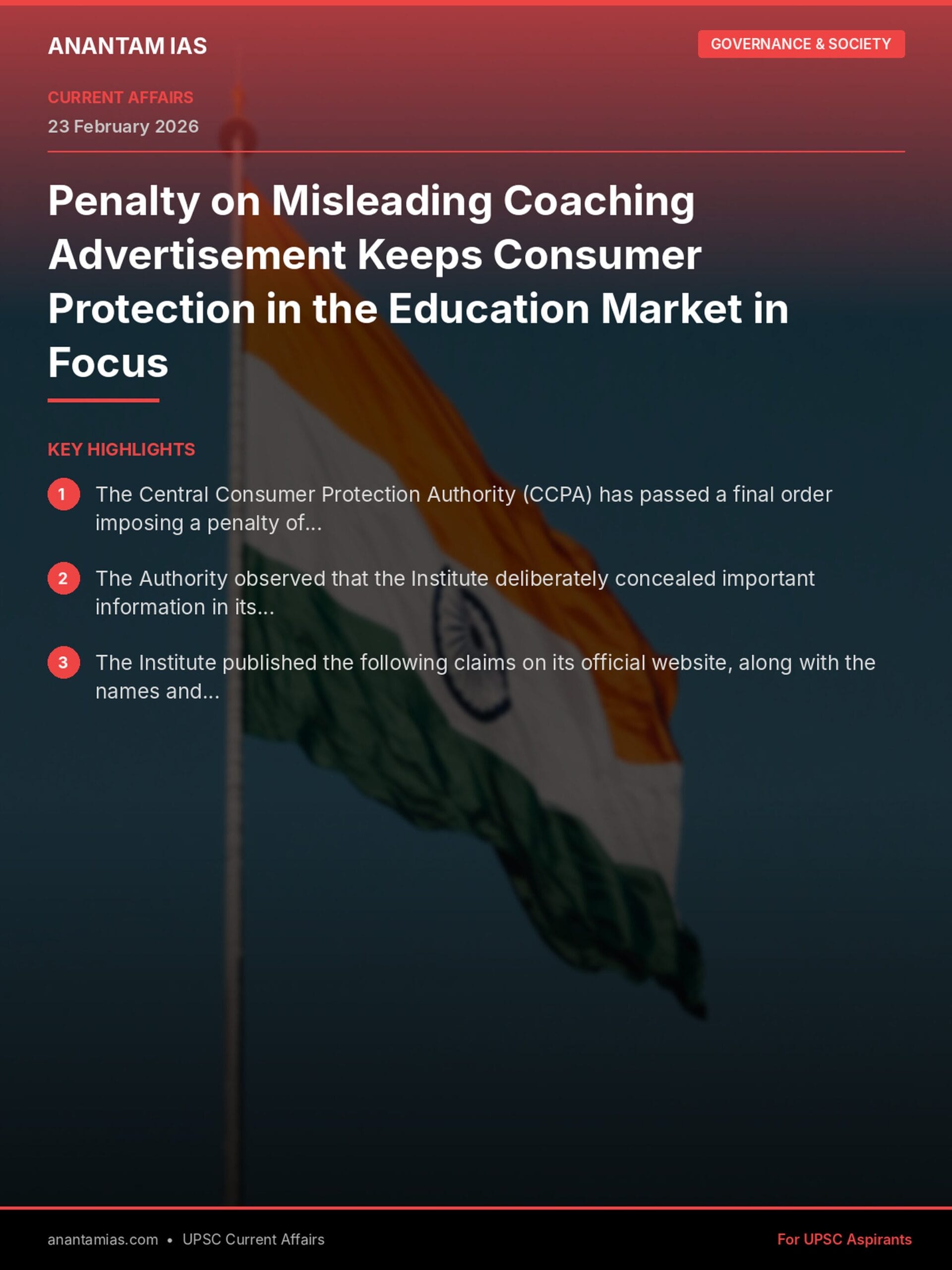 Penalty on Misleading Coaching Advertisement Keeps Consumer Protection in the Education Market in Focus infographic