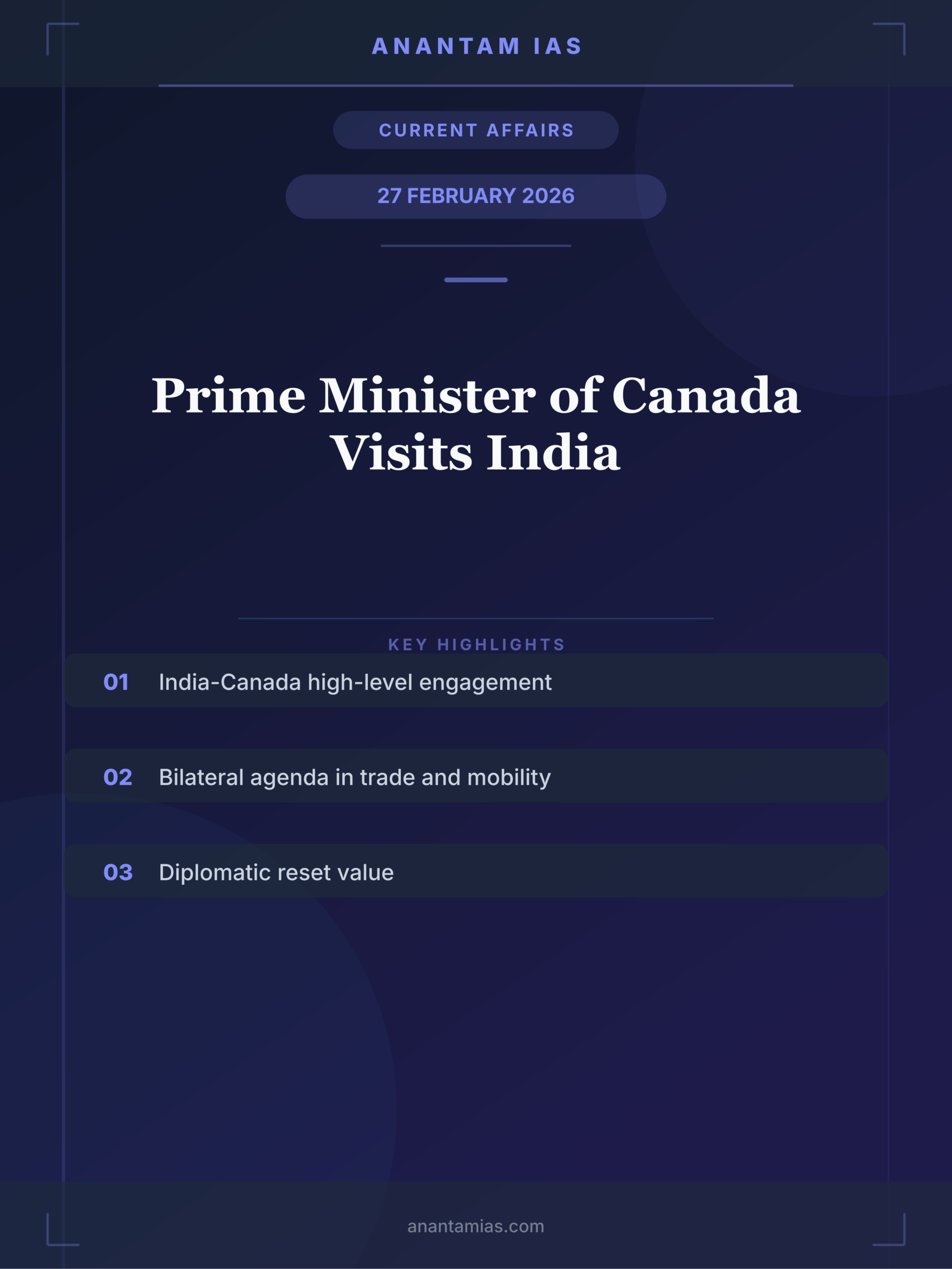 Prime Minister of Canada Visits India infographic
