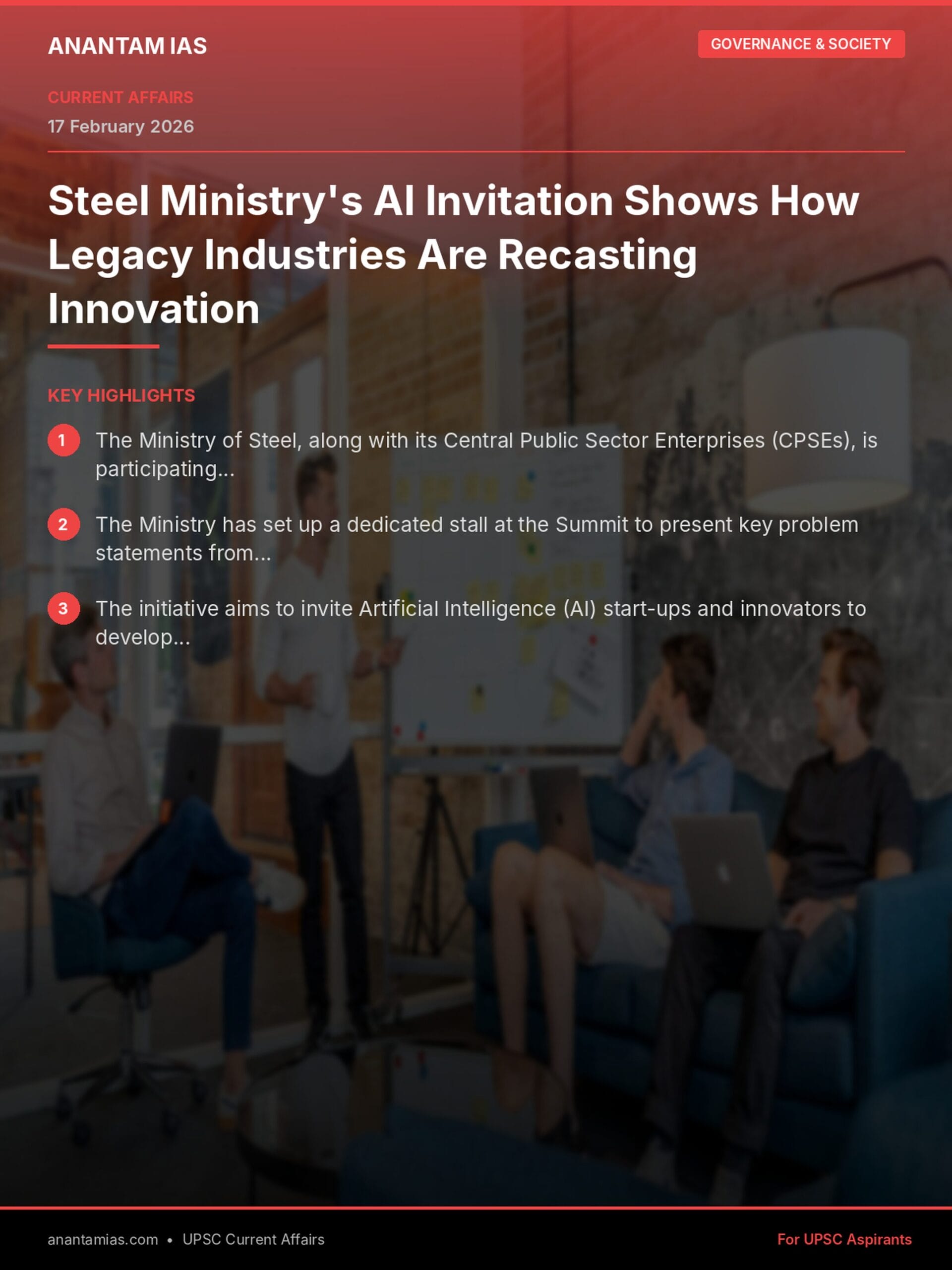 Steel Ministry's AI Invitation Shows How Legacy Industries Are Recasting Innovation infographic