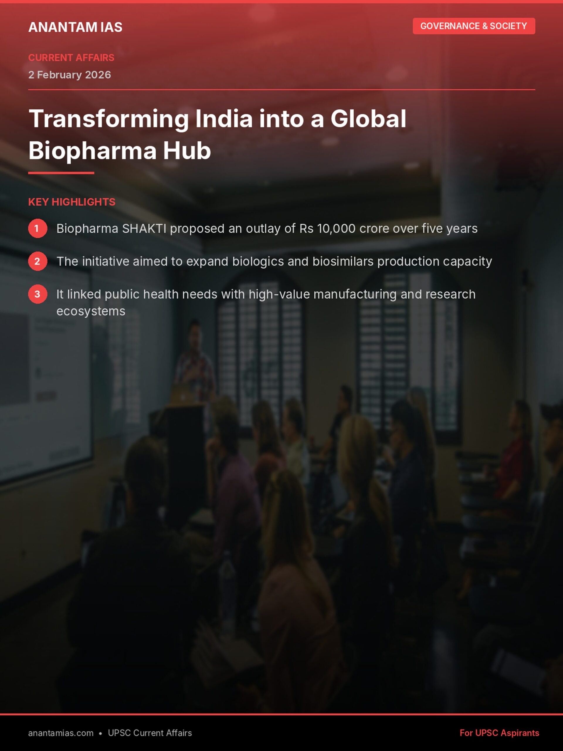 Transforming India into a Global Biopharma Hub infographic