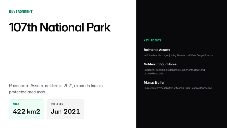 107th national park in india — UPSC study guide featured image