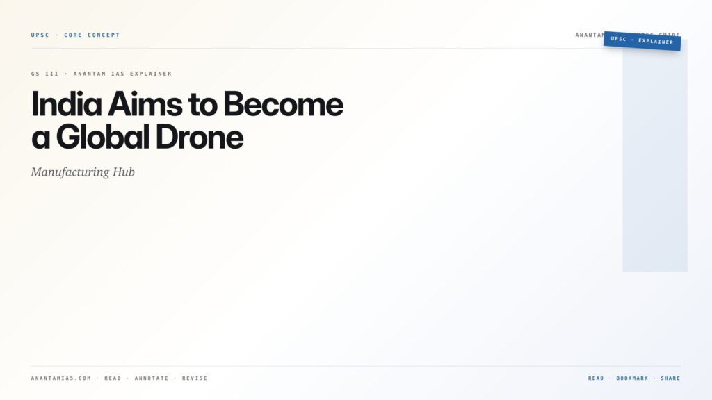 India Aims to Become a Global Drone Manufacturing Hub - Anantam IAS