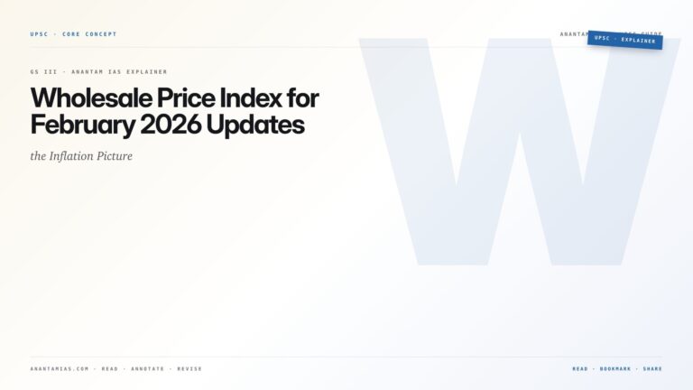 Wholesale Price Index for February 2026 Updates the Inflation Picture — featured card for Anantam IAS UPSC guide.