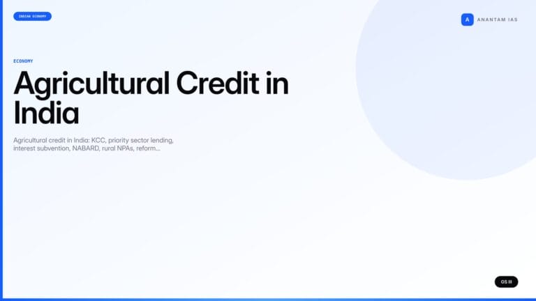 Agricultural Credit in India (UPSC Economy) — UPSC featured image