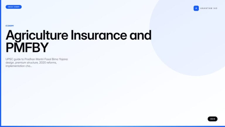 Agriculture Insurance and PMFBY (UPSC Economy) — UPSC featured image