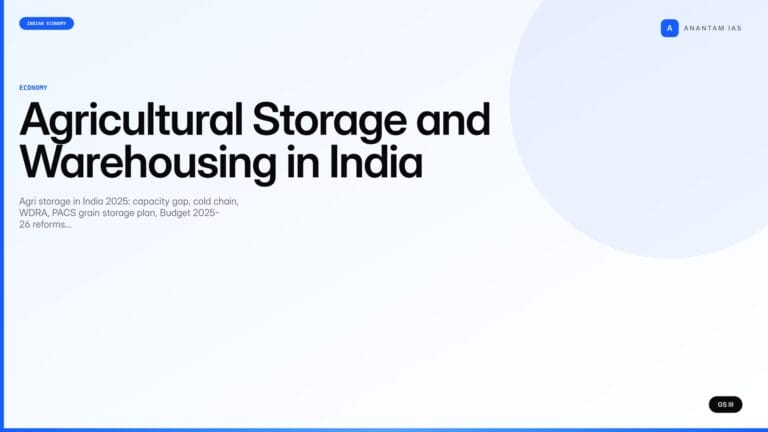 Agricultural Storage and Warehousing in India (UPSC Economy) — UPSC featured image