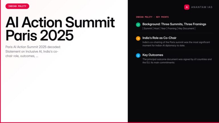 AI Action Summit Paris 2025: Global AI Governance Explained — UPSC study guide featured image by Anantam IAS