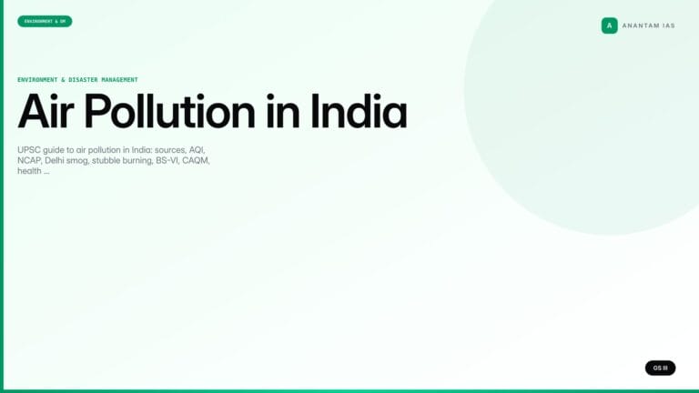 Air Pollution in India — UPSC Environment Notes — UPSC featured image