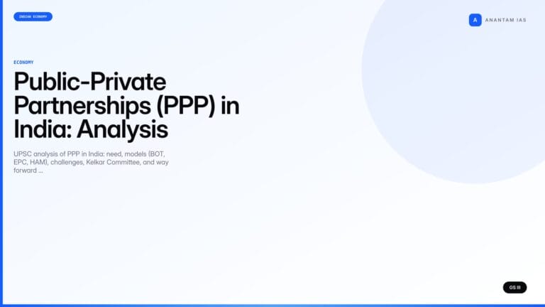 Public-Private Partnerships (PPP) in India: Analysis (UPSC Economy) — UPSC featured image