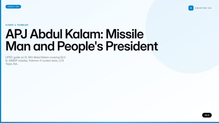APJ Abdul Kalam: Missile Man and People's President (UPSC Science & Tech) — UPSC featured image