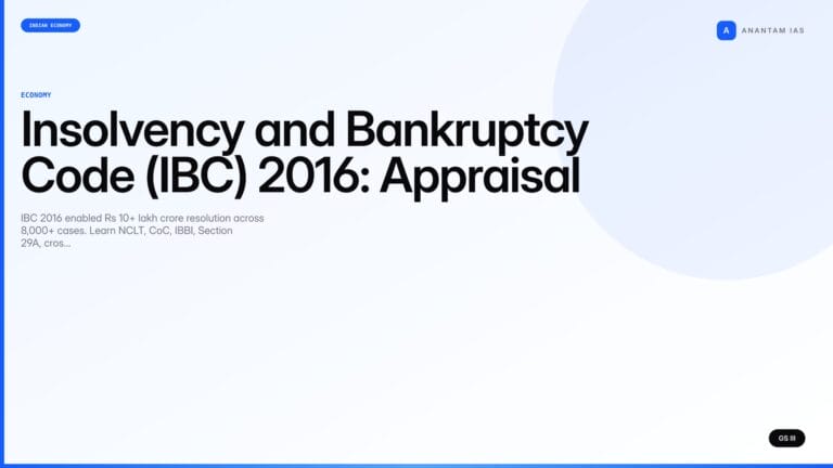 Insolvency and Bankruptcy Code (IBC) 2016: Appraisal (UPSC Economy) — UPSC featured image