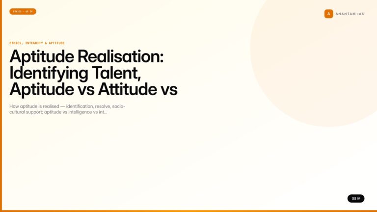 Aptitude Realisation: Identifying Talent, Aptitude vs Attitude vs Intelligence (UPSC GS IV) — UPSC featured image