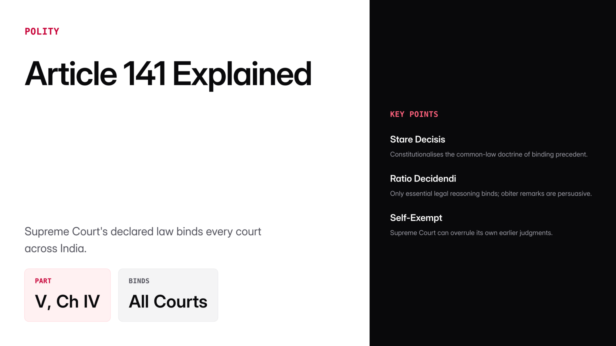 Article 141: Supreme Court's Binding Precedent Power - Anantam IAS