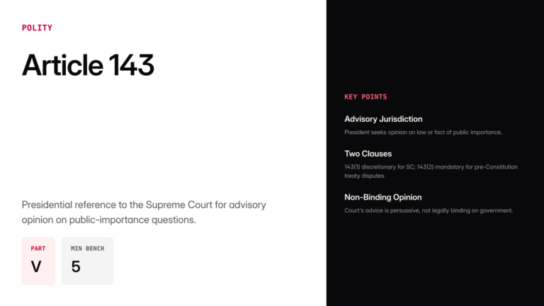 article 143 of indian constitution — UPSC study guide featured image