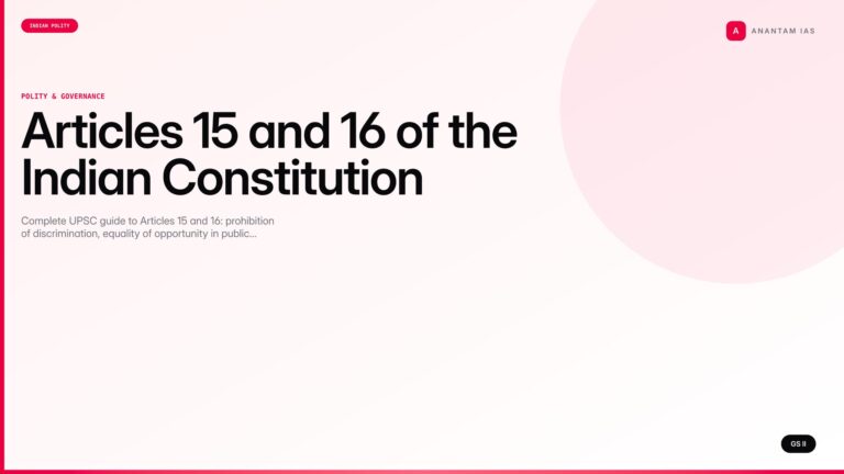 Articles 15 and 16 of the Indian Constitution (UPSC Polity) — UPSC featured image