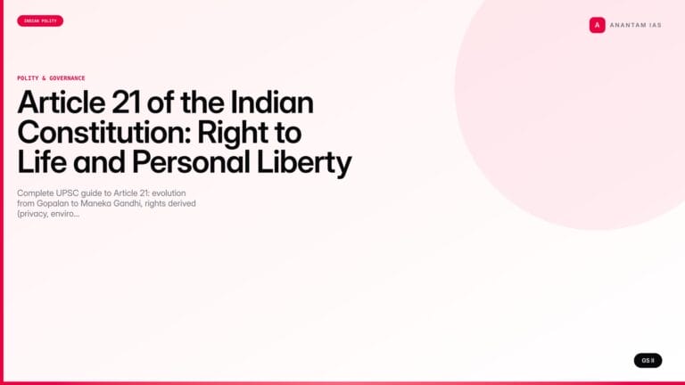 Article 21 of the Indian Constitution: Right to Life and Personal Liberty (UPSC) — UPSC featured image