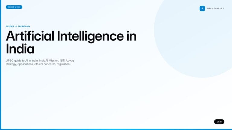 Artificial Intelligence in India (UPSC Science & Tech) — UPSC featured image