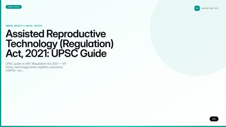 Assisted Reproductive Technology (Regulation) Act, 2021: UPSC Guide — UPSC featured image