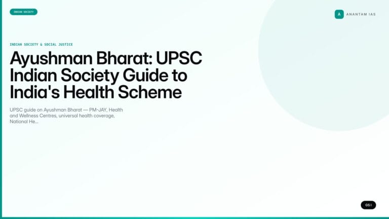 Ayushman Bharat: UPSC Indian Society Guide to India's Health Scheme — UPSC featured image