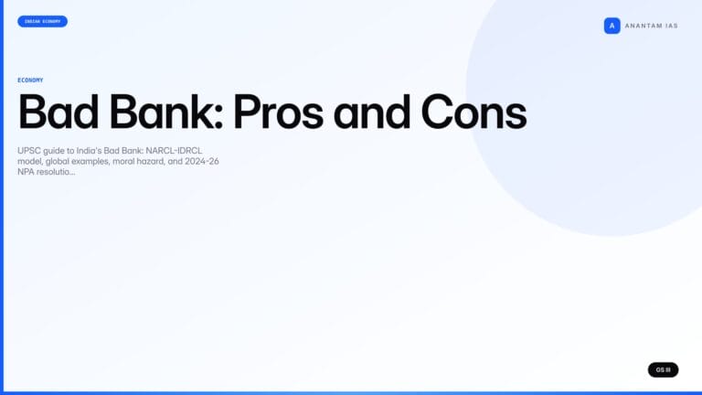 Bad Bank: Pros and Cons (UPSC Economy) — UPSC featured image
