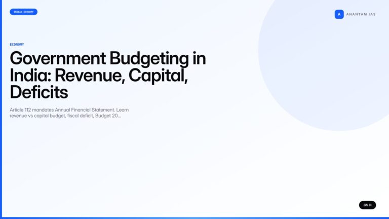 Government Budgeting in India: Revenue, Capital, Deficits (UPSC) — UPSC featured image