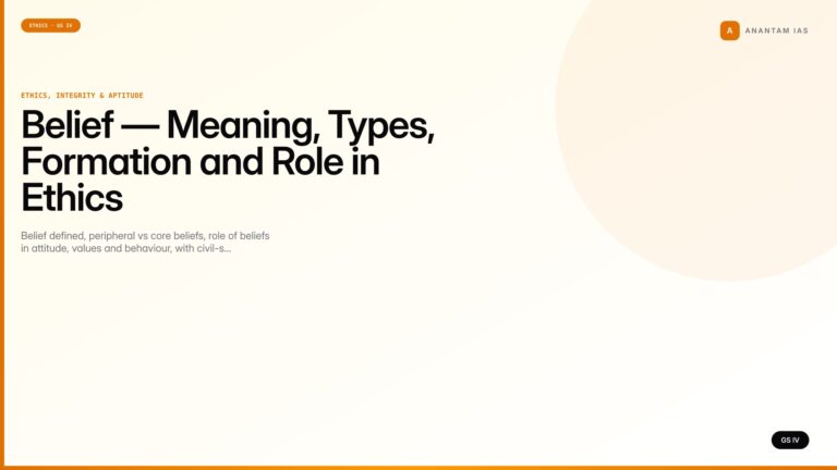 Belief — Meaning, Types, Formation and Role in Ethics (UPSC GS IV) — UPSC featured image