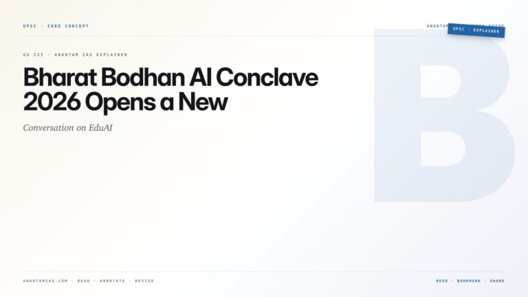 Bharat Bodhan AI Conclave 2026 Opens a New Conversation on EduAI — featured card for Anantam IAS UPSC guide.