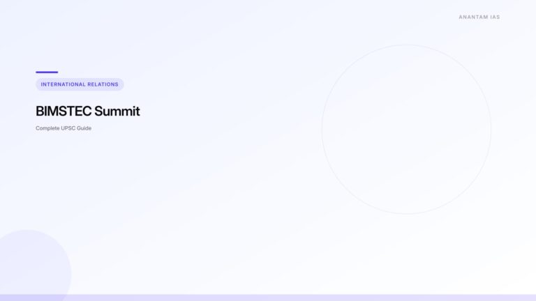BIMSTEC Summit — Member States, India's Role, and UPSC Relevance — UPSC study guide featured image by Anantam IAS