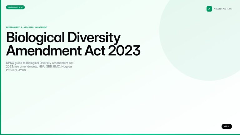 Biological Diversity Amendment Act 2023 — UPSC Notes — UPSC featured image