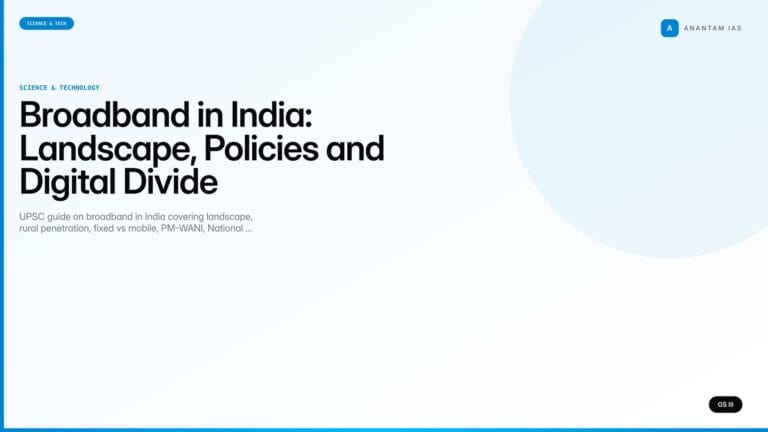 Broadband in India: Landscape, Policies and Digital Divide (UPSC Science & Tech) — UPSC featured image