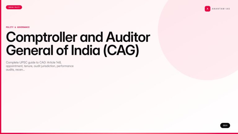 Comptroller and Auditor General of India (CAG) — UPSC Polity Guide — UPSC featured image