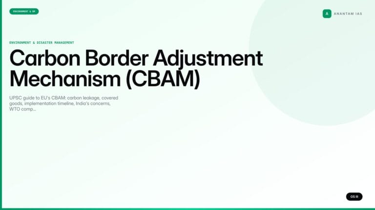 Carbon Border Adjustment Mechanism (CBAM) — UPSC Notes — UPSC featured image