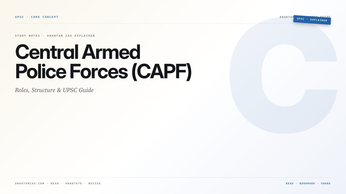 Central Armed Police Forces (CAPF): Roles, Structure & UPSC Guide