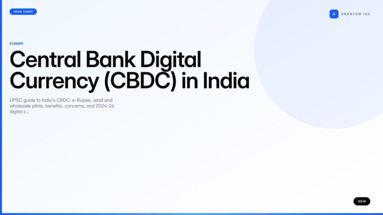 Central Bank Digital Currency (CBDC) in India (UPSC Economy) — UPSC featured image
