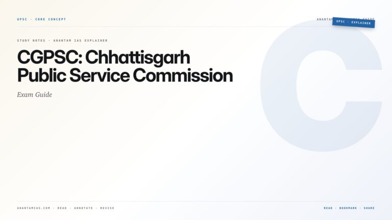 CGPSC: Chhattisgarh Public Service Commission Exam Guide — featured card for Anantam IAS UPSC guide.