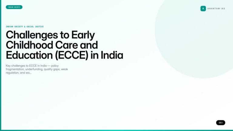 Challenges to Early Childhood Care and Education (ECCE) in India (UPSC) — UPSC featured image