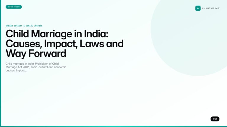 Child Marriage in India: Causes, Impact, Laws and Way Forward (UPSC Indian Society) — UPSC featured image