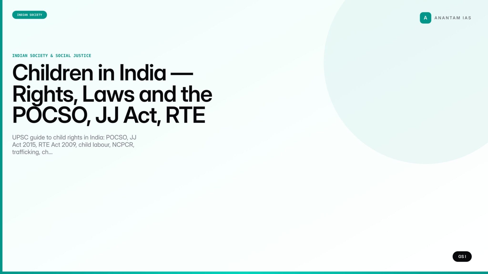 Children in India — Rights, Laws and the POCSO, JJ Act, RTE Framework ...
